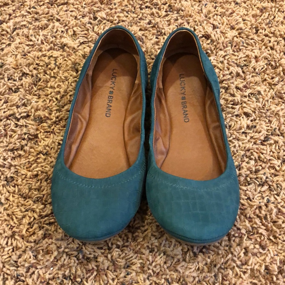 Lucky Brand Teal Emmie Ballet Flats